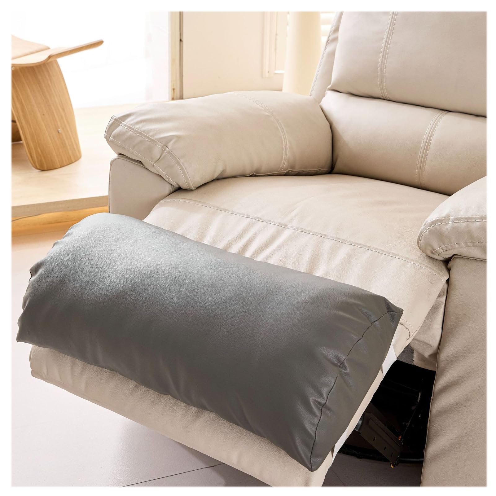 58 x 25 x 10cm Liegestuhl Kissen Sofa Fußstütze Kissen, Halbmond Nackenrolle Kissen mit Bezug & Gummiband,für Kopf/Nacken/Taille/Bein/Füße (Grey,3Pcs 25×58cm)