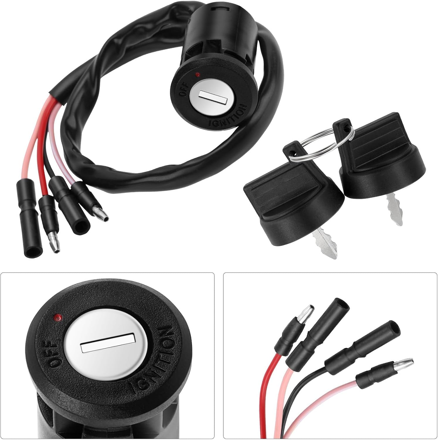 JAVIK Ignition Key Switch Fit for Honda FourTrax 300 TRX300 TRX300FW 2x4 1990-2000 TRX300FW FourTrax 4x4 1990-2000,OEM#35100-HM5-671
