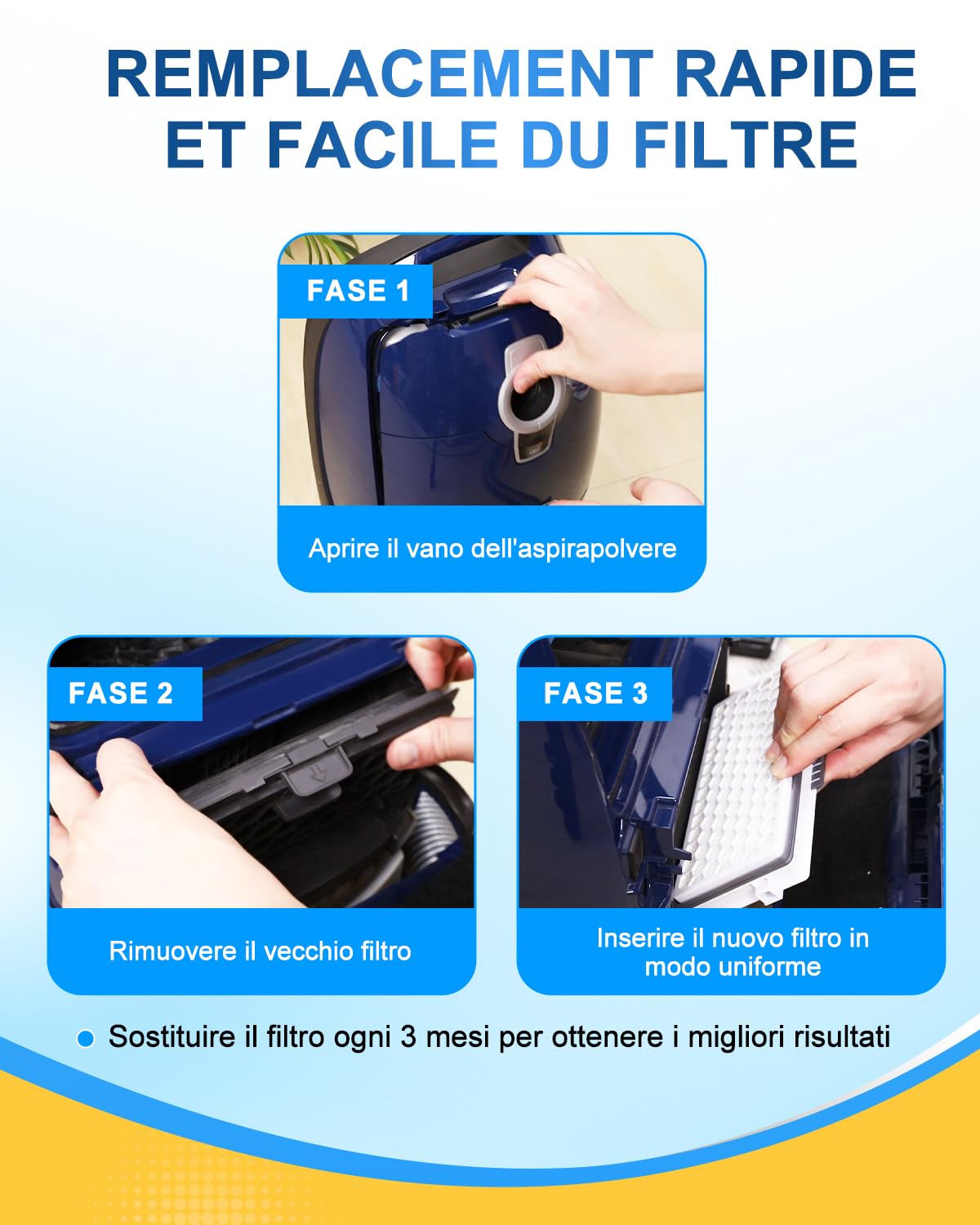 KEEPOW 2 Filtro HEPA Airclean Plus 50 per Miele Complete C3, C2, Filtro Hepa Airclean 50 per Miele Compact C1, C2, S8340, S8360, Filtri Aspirapolvere Compatibili con Serie S4000, S5000, S6000, S8000