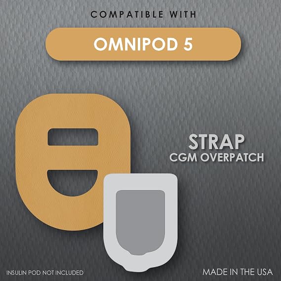 CoverGuard Overpatch for Omnipod 5, Tan Cross-Strap, 25 Count