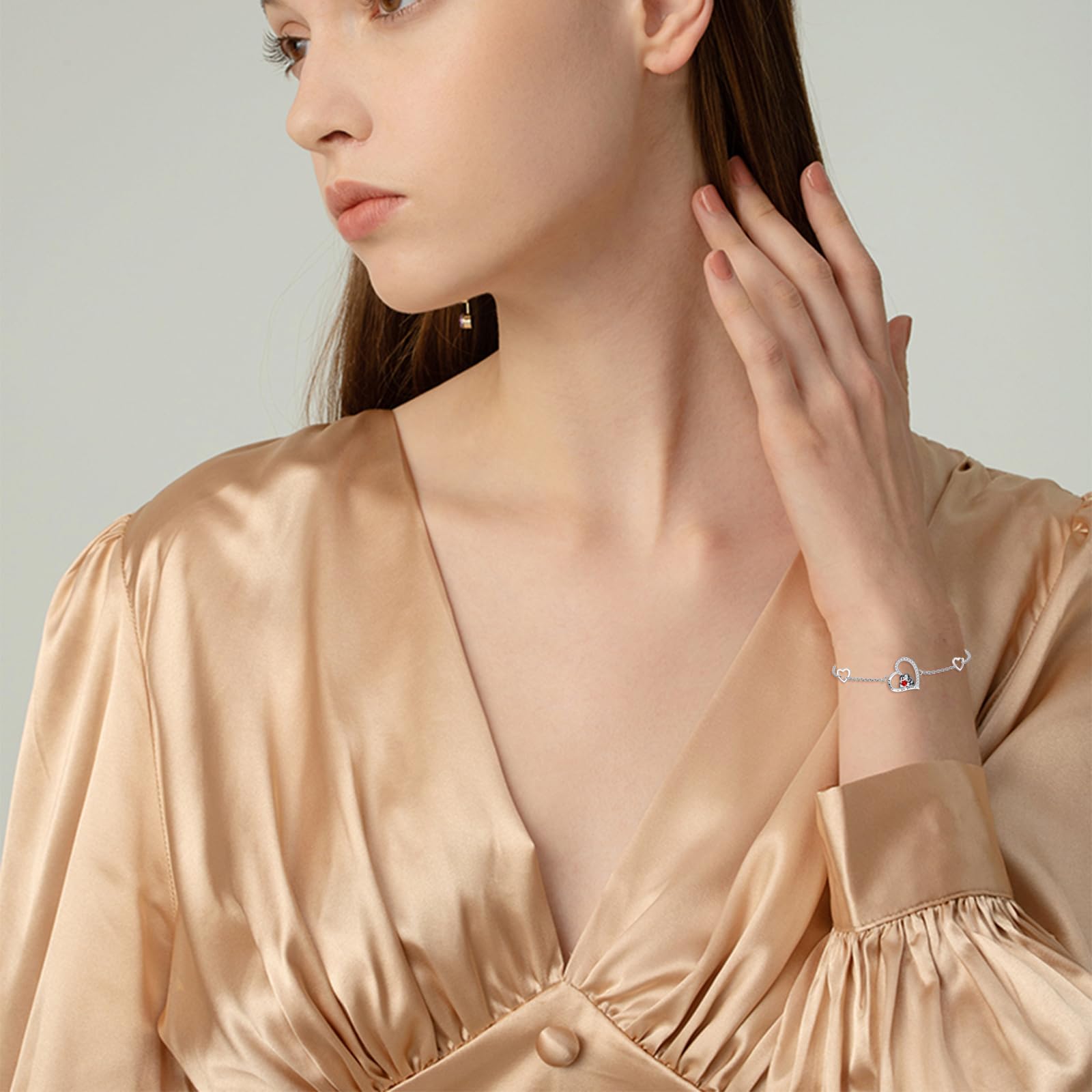 Bracciale con pinguino, in argento Sterling 925, con cuore e pinguino, regalo per donne, ragazze, figlie, sorella, amico, laurea