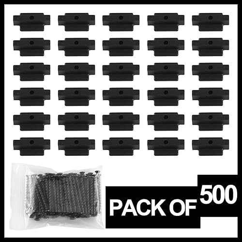 Miniatura 10 de Bucherry Sujetadores ocultos, clips de nailon para fijación de cubierta, sujetadores de cubierta compuestos con tornillos de ranura cuadrada negra