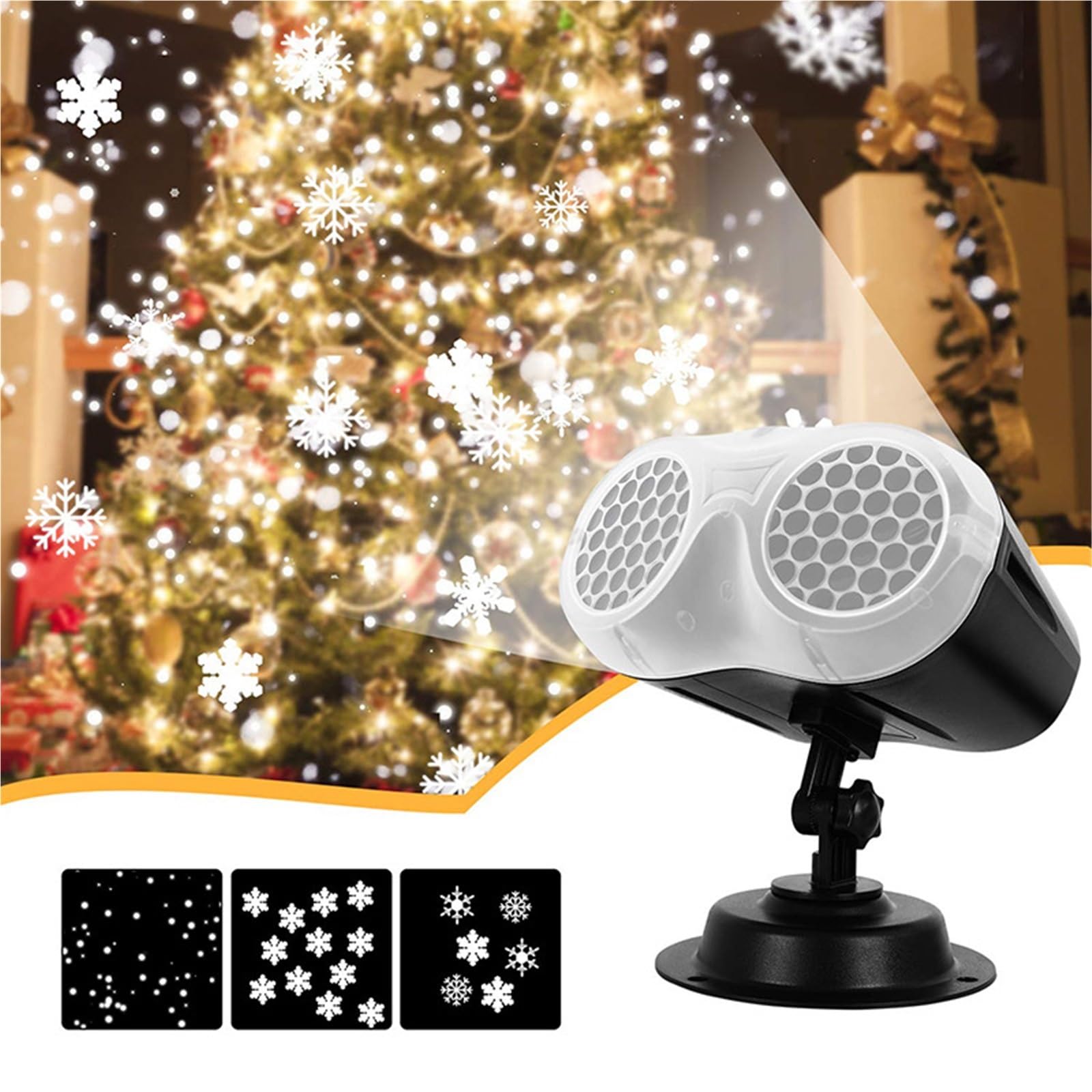 Lampada proiettore di fiocchi di neve a forma di gufo con LED a forma di fiocco di neve for Natale