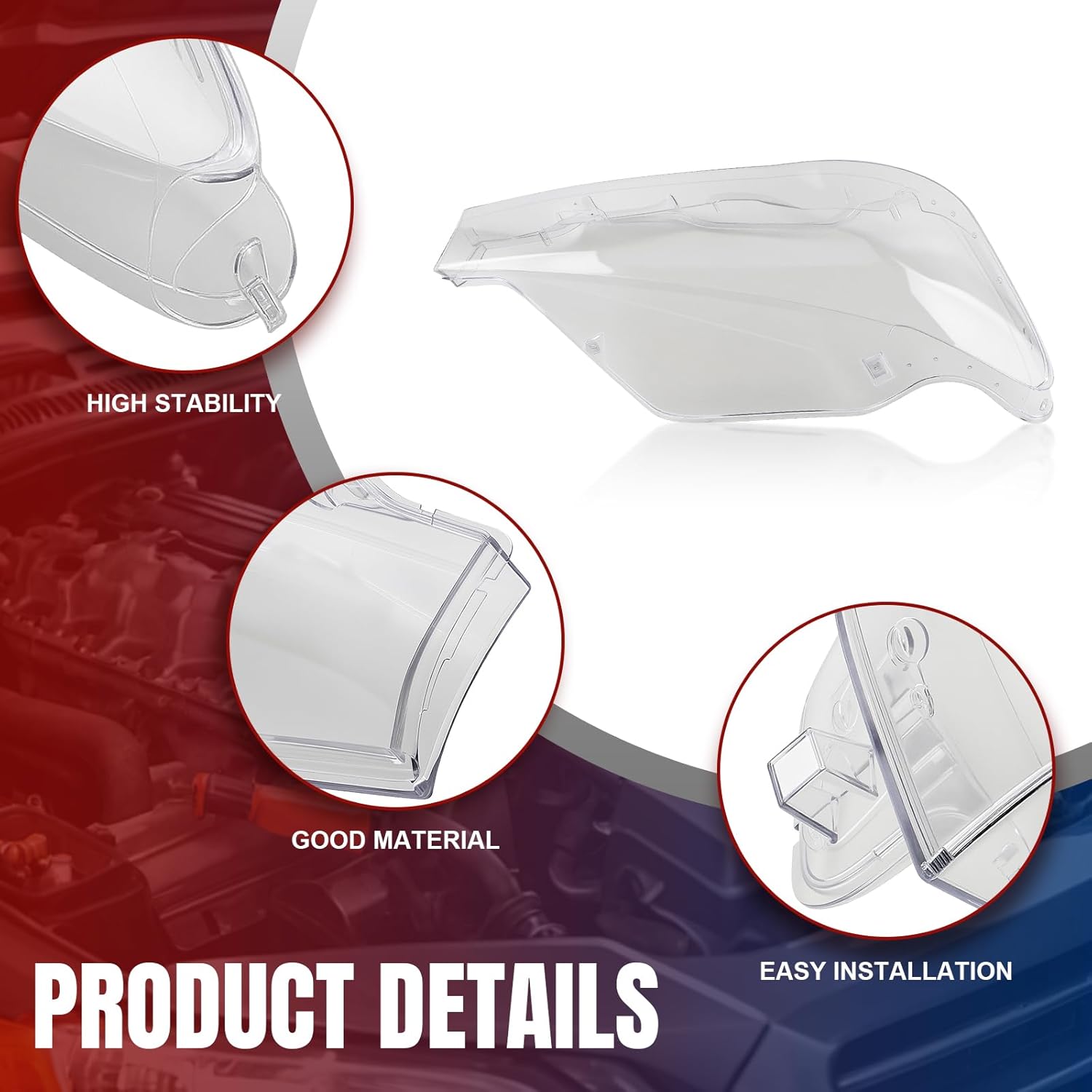 AUTOKAY 1 Pair Front Headlight Lampshade Clear Lens Cover Shell Fits for BMW X3 X4 F25 F26 2014 2015 2016 2017