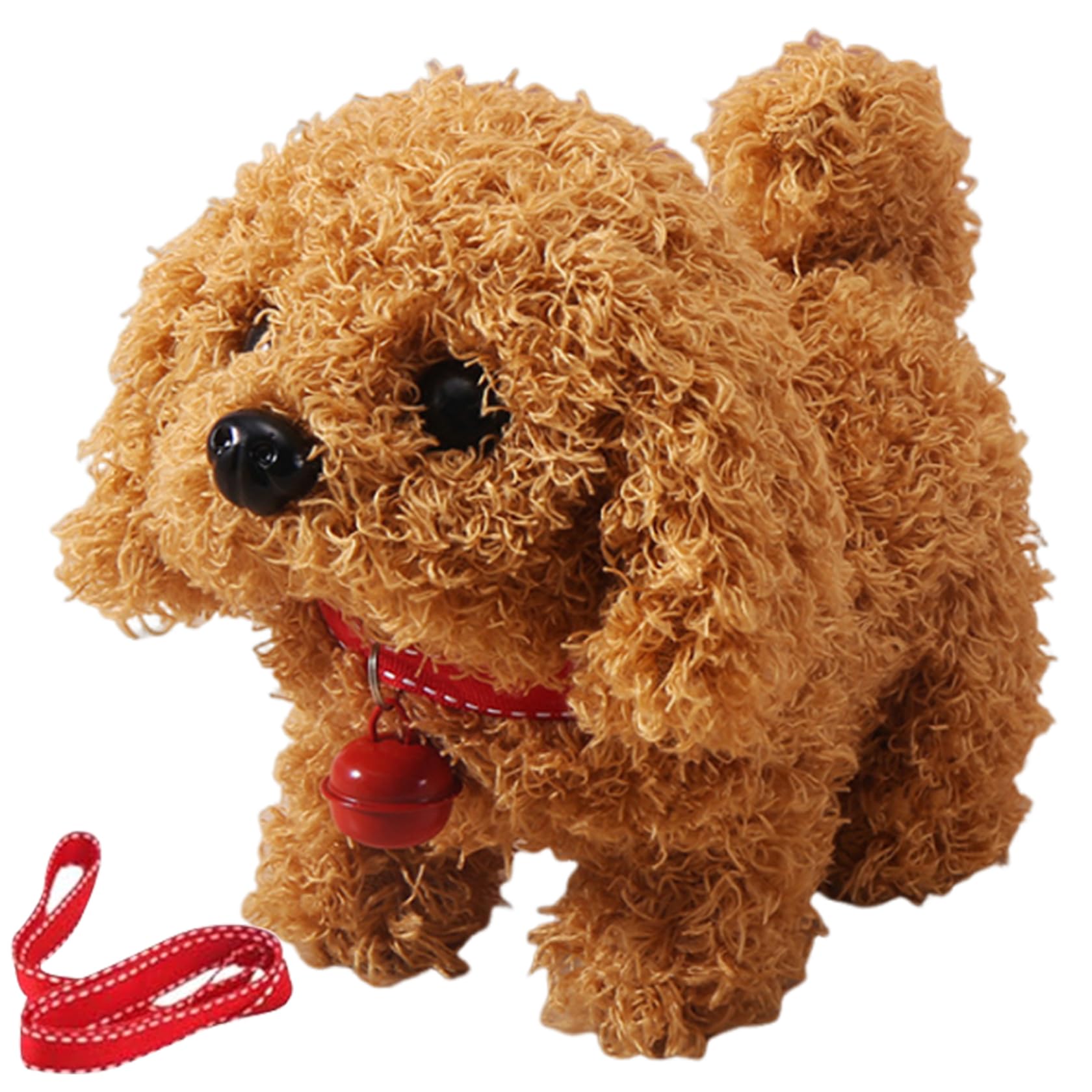Walking Dog Toy, Inch Tall Cute Barking Dog Toy with Bell and Puppy  Leash, Interactive Tail Wagging Realistic Plush Puppy Toy Electronic Pet