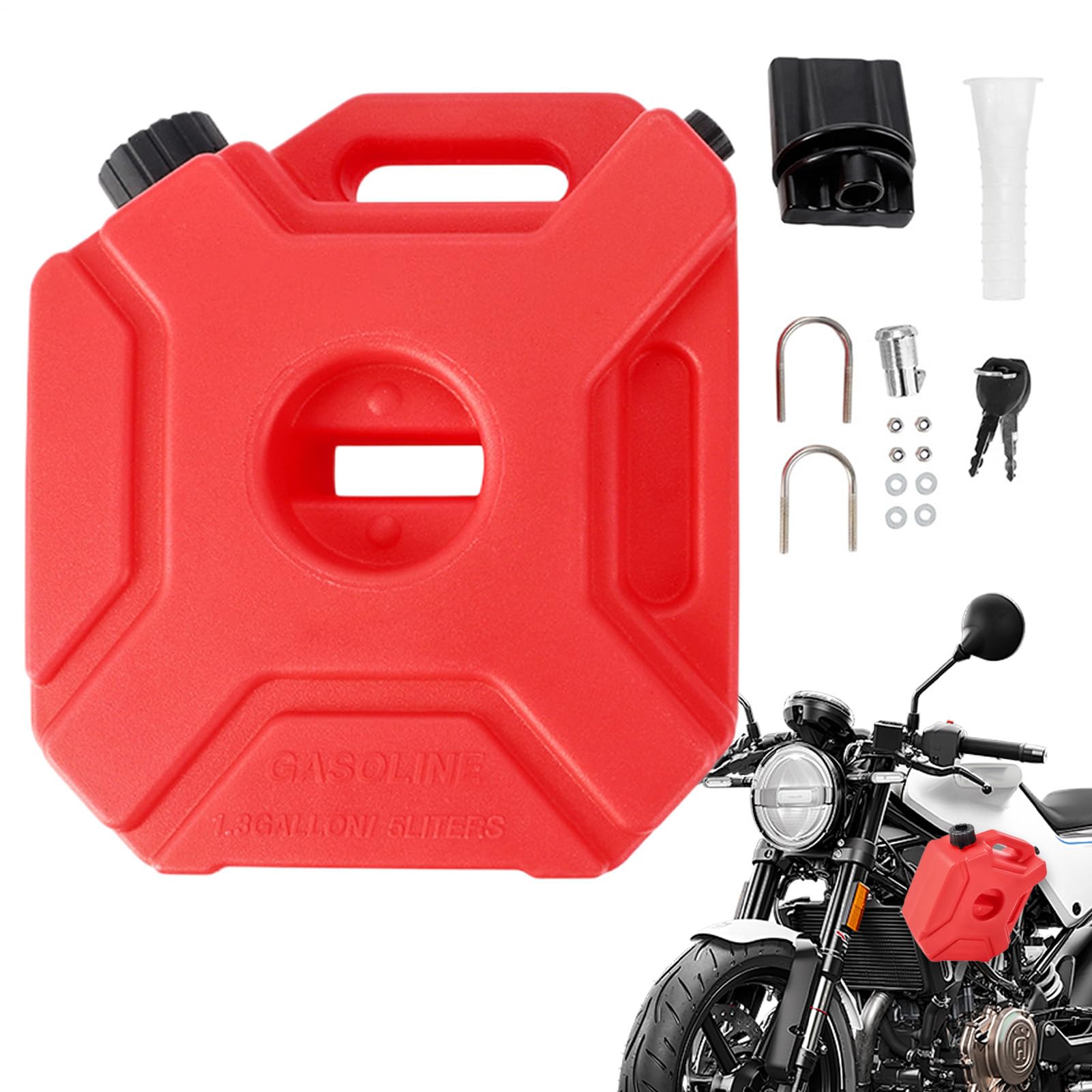 Botella De De Motocicleta Depósito Auxiliar de de 5 Litros | Almacenamiento de Fluidos para Viajes Largos y Aventuras al Aire Libre