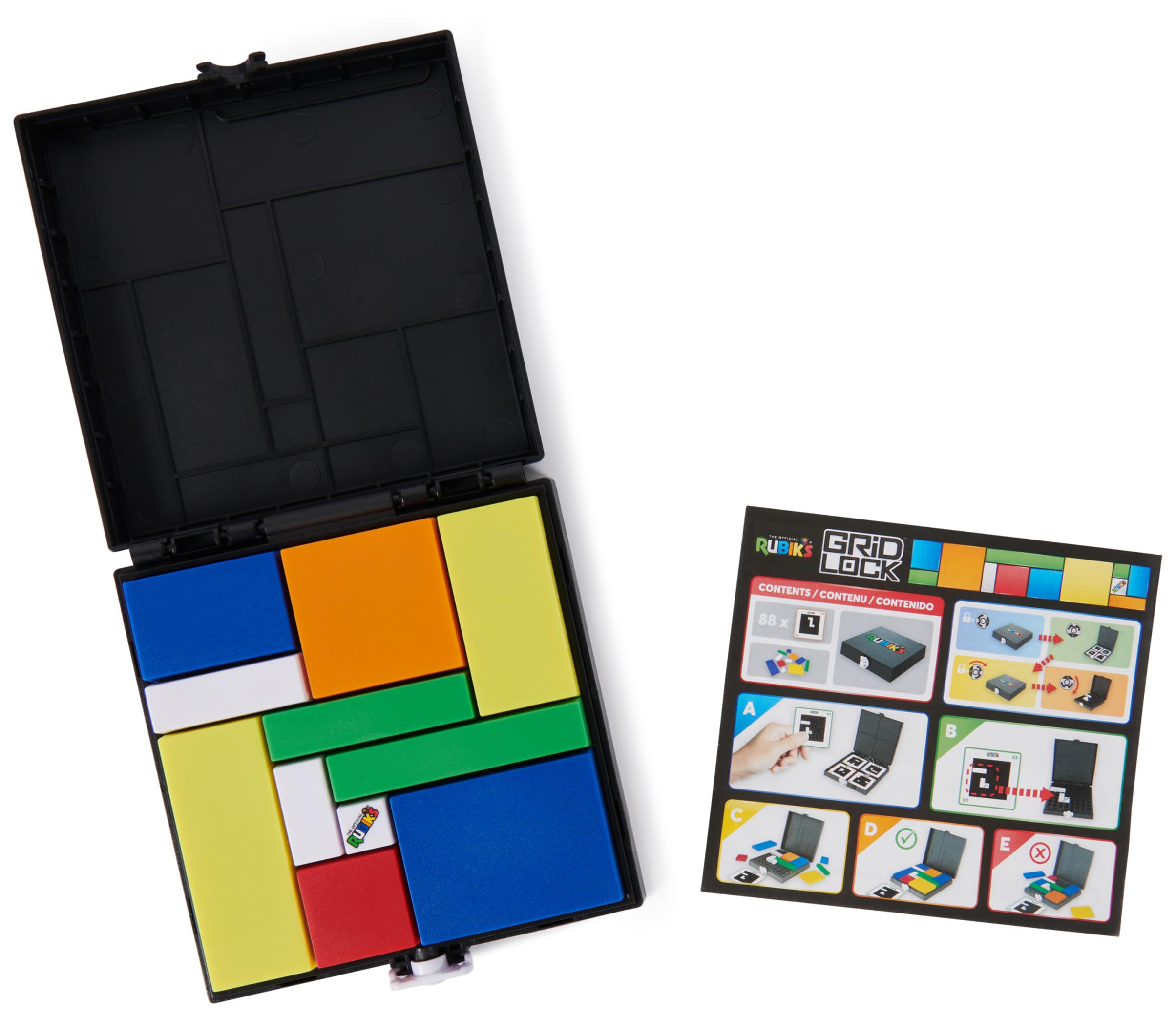 Gioco Rubik's Cube Gridlock, gioco di risoluzione di problemi ispirato al classico giocattolo tattile e rompicapo, per adulti e bambini dai 7 anni in su