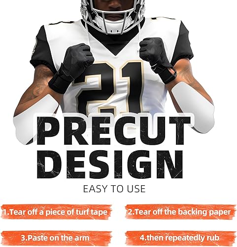 Miniatura 3 de OK TAPE Cinta de césped para fútbol, cinta de kinesiología extra ancha, cinta atlética, cinta deportiva impermeable (blanco) 4 pulgadas x 21 pies