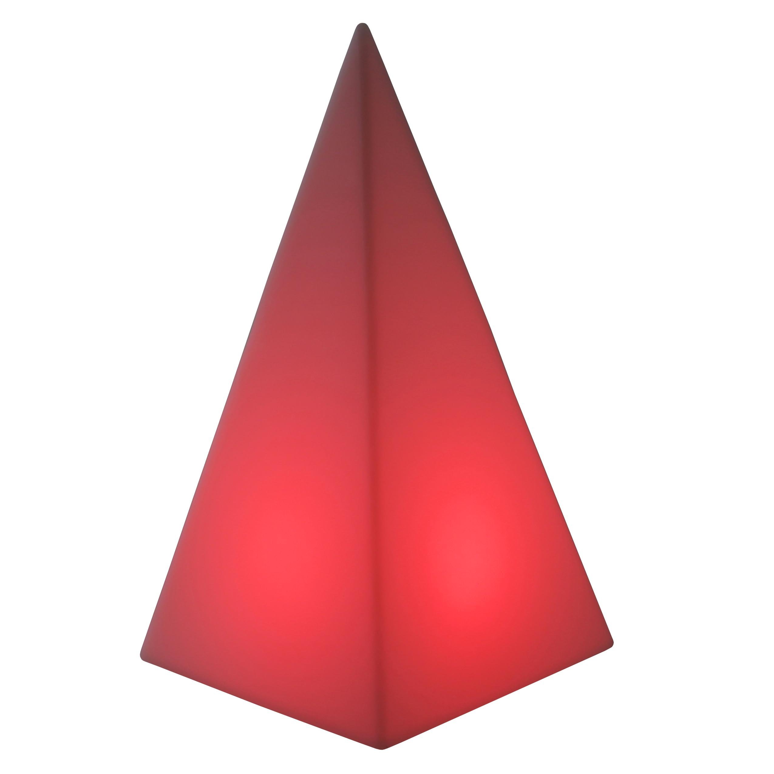 Deko Lampe Pyramide 26 x 48cm Garten Leuchte Akku Kabellos Farbwechsel Bunt Dimmbar mit Fernbedienung für Innen und Außen Wasserdicht IP65