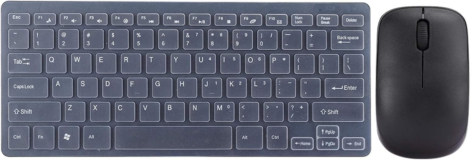 キーパッドプロテクター付き2 4gワイヤレスキーボードマウスセットフィルムusbレシーバー キーボードとマウスのコンボ人間工学に基づいたリストレストノートブックオフィスゲームプラグアンドプレイ用の78キー 黒 73 Off