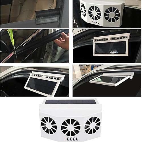 Miniatura 7 de TOTMOX Ventilador de coche con energía solar, ventilador de escape de automóvil con energía solar, radiador de automóvil, el olor peculiar dentro