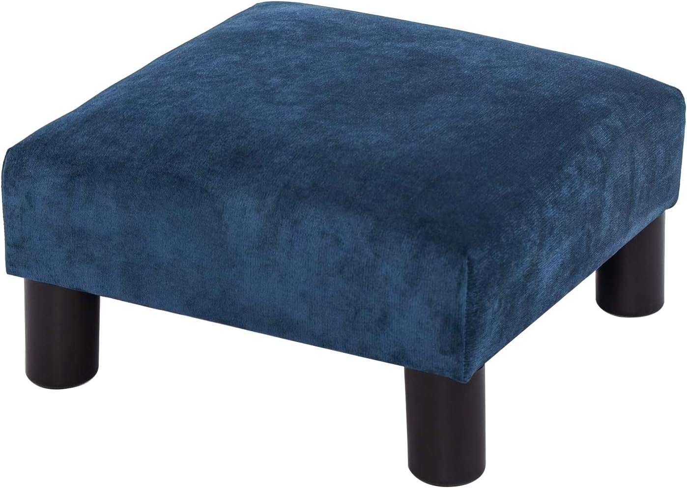 Adeco Small Ottoman – Footstool/Footrest - Geometric Art –15.7x15.7x8.1 inch Cuboid & Cylinder,