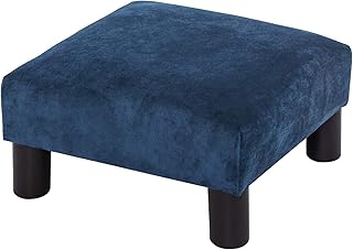 Adeco Small Ottoman â€“ Footstool / Footrest - Geometric Art â€“15.7x15.7x8.1 inch Cuboid & Cylinder,