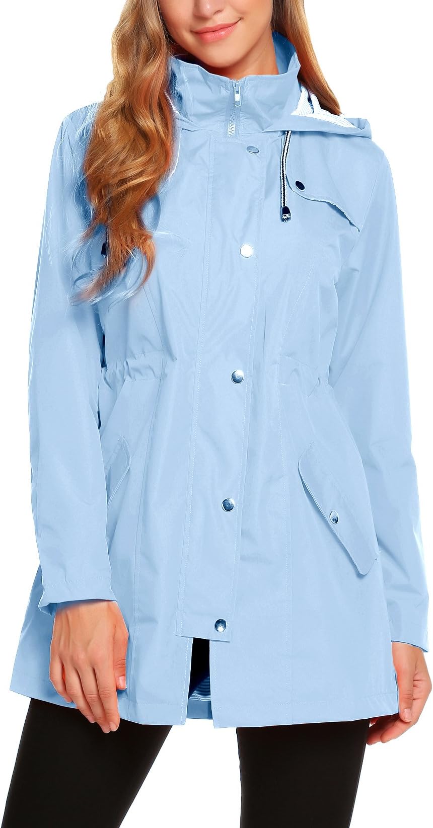 ZHENWEIWomens Lightweight Hooded Waterproof Active Outdoor Rain Jacket S-XXL