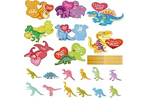 Celebrate Valentine's Day with Adorable Luminous Dinosaur Figure Toys and Valentine's Day Cards for Kids