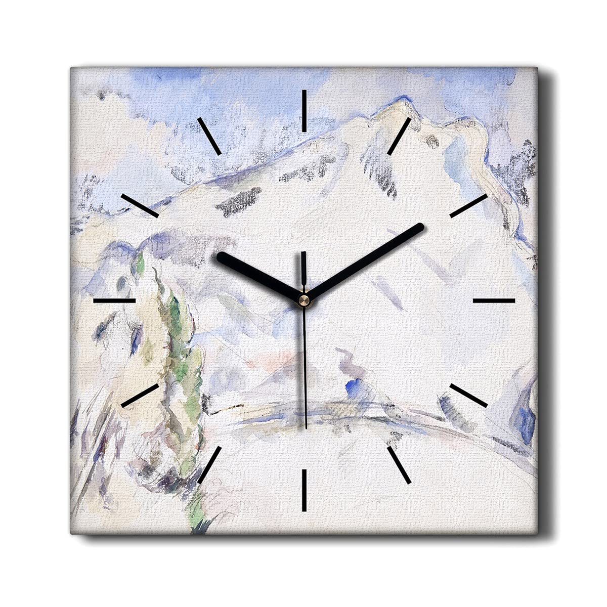 Horloge sur Toile 30x30cm Nature Paysage Montagnes Coloray sans tic-tac pour Salon