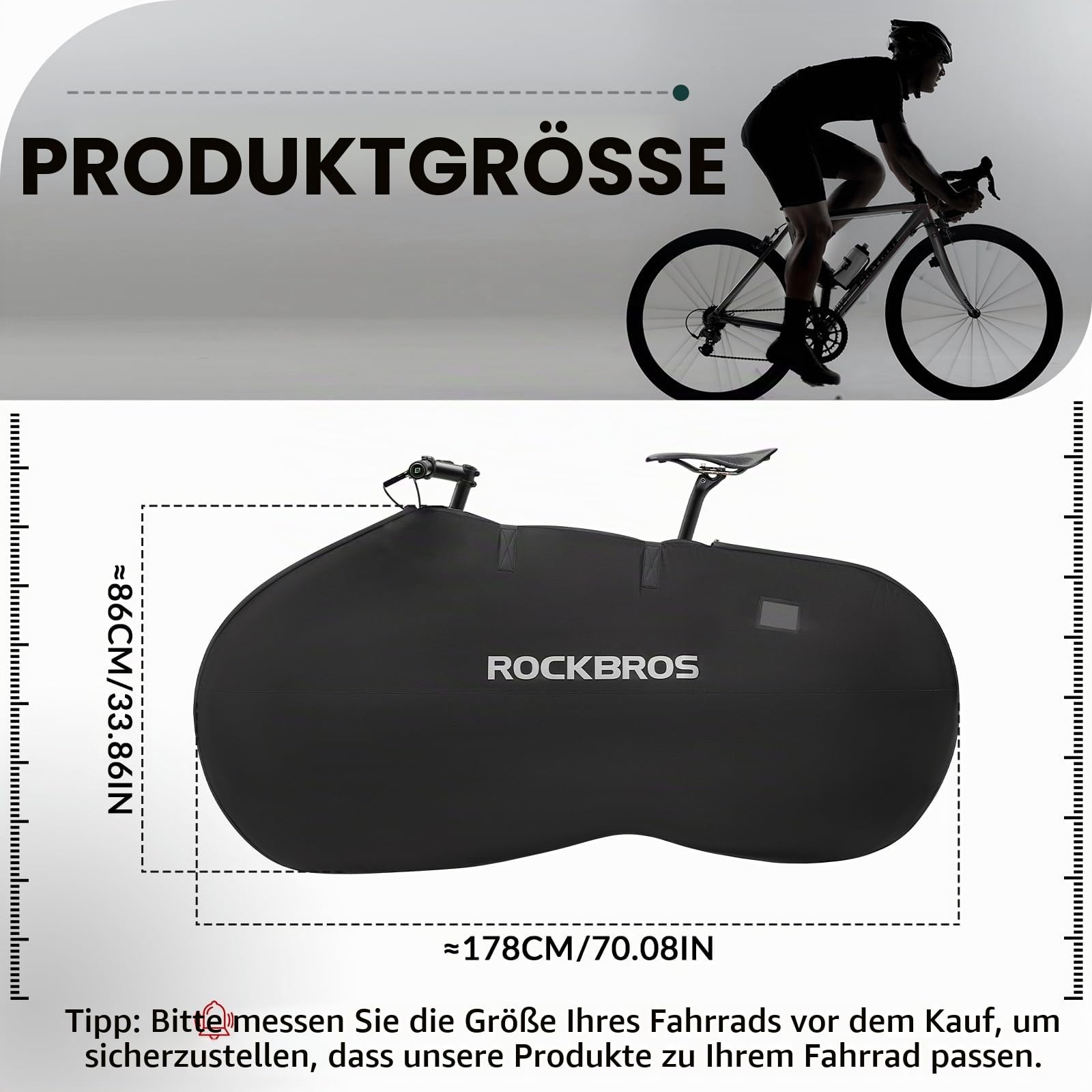 ROCKBROS Fahrrad Transporttasche Fahrradtasche für bis 26 Zoll Mountainbike Rennrad für Travel Flugzeug Transport mit Reflektierende