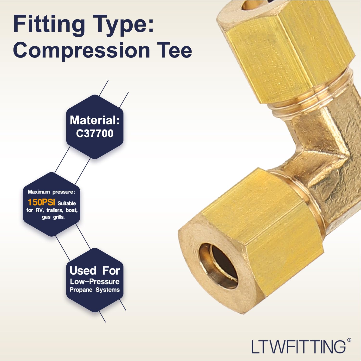 Compression Fittings Nut And Ferrule LTWFITTING Value Pack 3/8-Inch OD ...