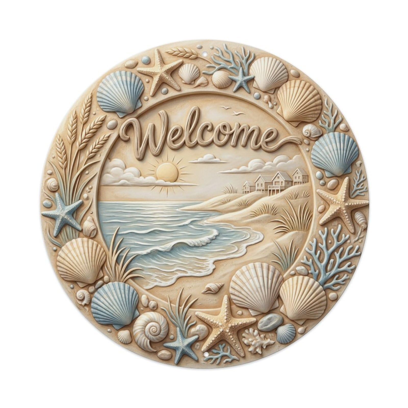 Tgrcjimh Style Metal Tin Sign Shoreline Welcome Sandy Coast
