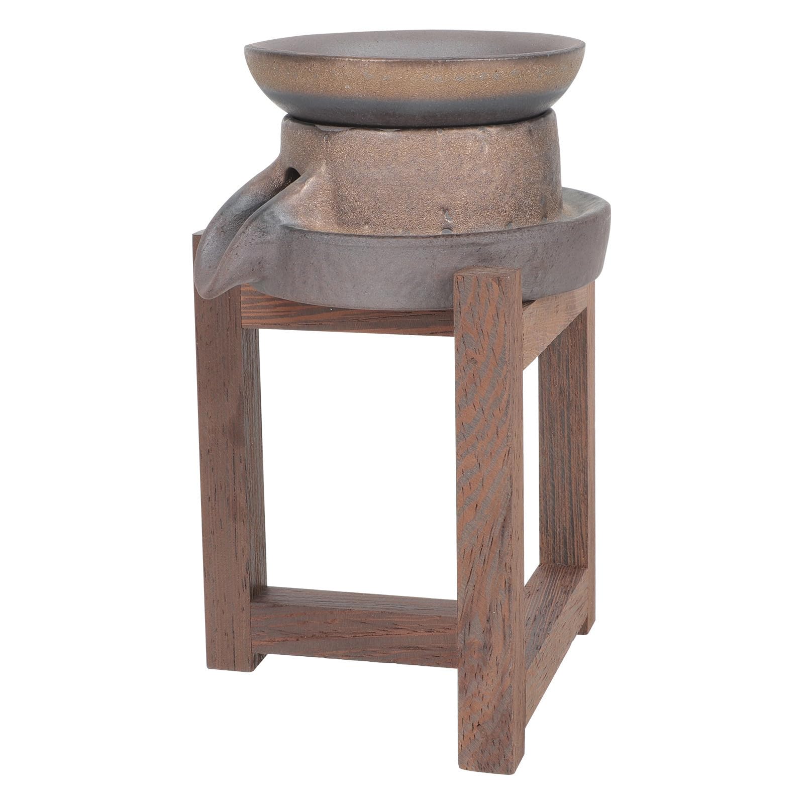 Filtre à thé céramique surface lisse et support en bois rustique