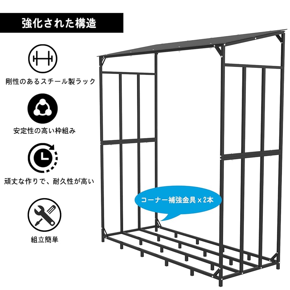 Amazon.co.jp: Susire 薪ラック 屋根付き 屋外 薪棚 ログラック