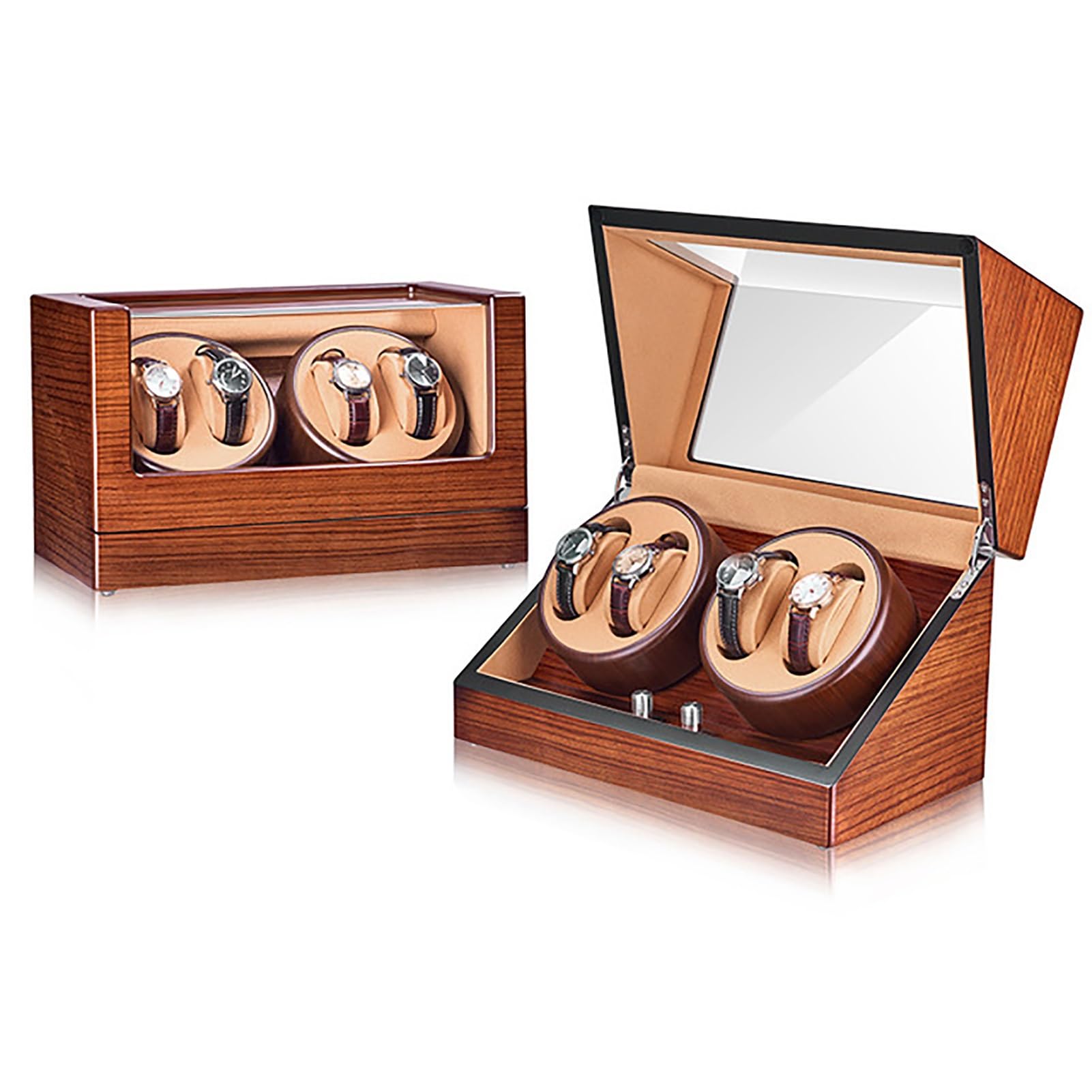 YNIYUJKL Automatic Watch Winder For 4 Watches Electric Rotating Winding Watch Shaker Box With Quiet Motor Self-Winding Mechanical Watch Storage Display Case