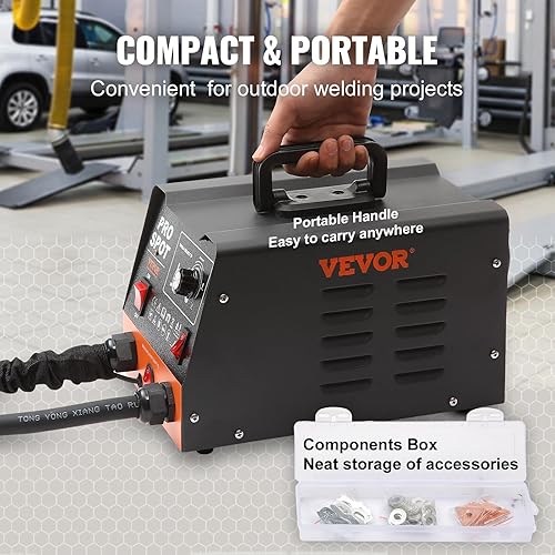 Miniatura 6 de VEVOR Kit de reparación de abolladuras de soldador de pernos, extractor de abolladuras de soldador por puntos de 3KW con 6 modos de soldadura,