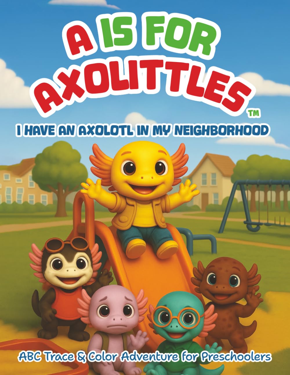 A is for Axolittles: I Have an Axolotl in My Neighborhood: ABC Trace & Color Adventure for Preschoolers