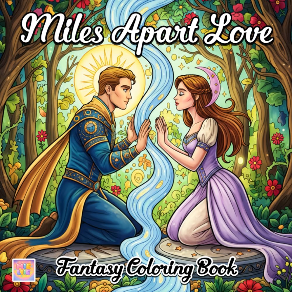 Miles Apart Love Fantasy Coloring Book: Long Distance Romance, Magical Fantasy Worlds, and Dreamy Love Connections