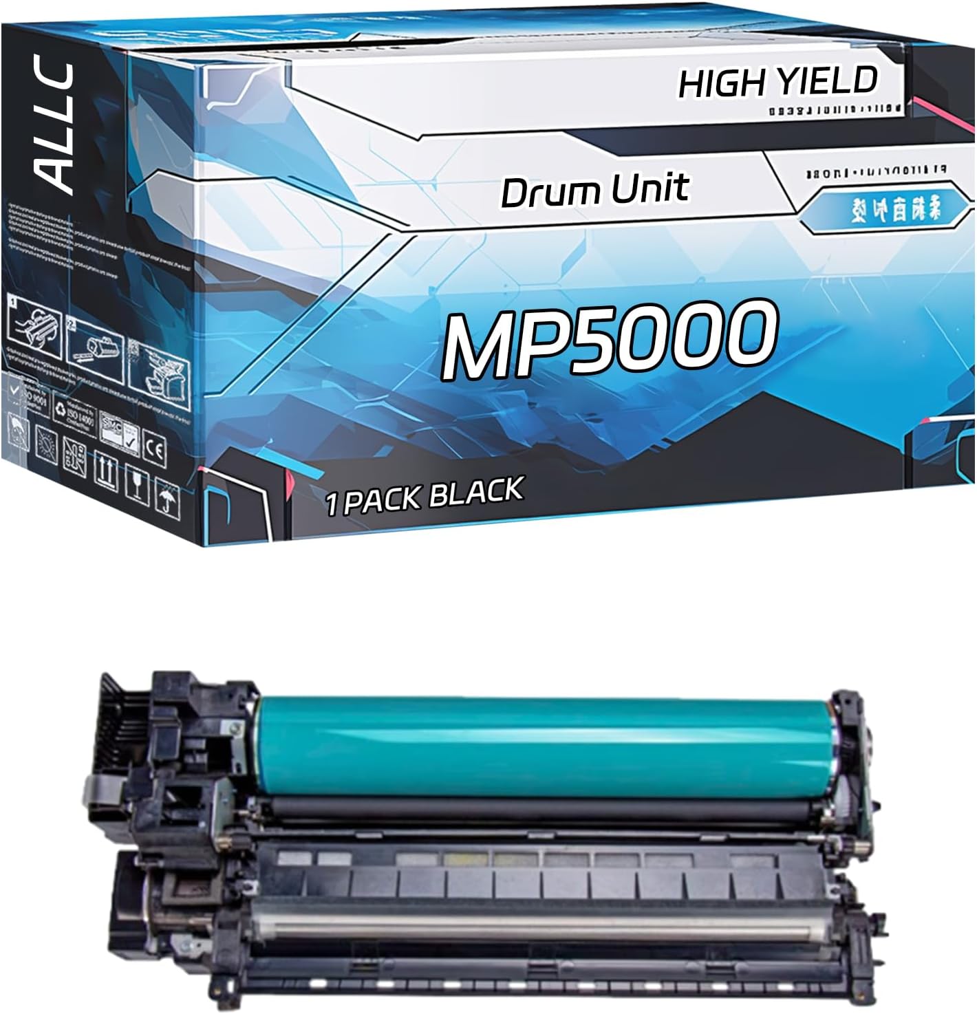 ALLC Compatible for Ricoh MP5000 Drum Unit Work for Ricoh Aficio MP 4000 MP 4000B 4002 4002SP 5000 5000B 5001 5002 5002SP Printers, with Chip, High Yield 32000 Pages, Clear Printing (1 Pack Black)
