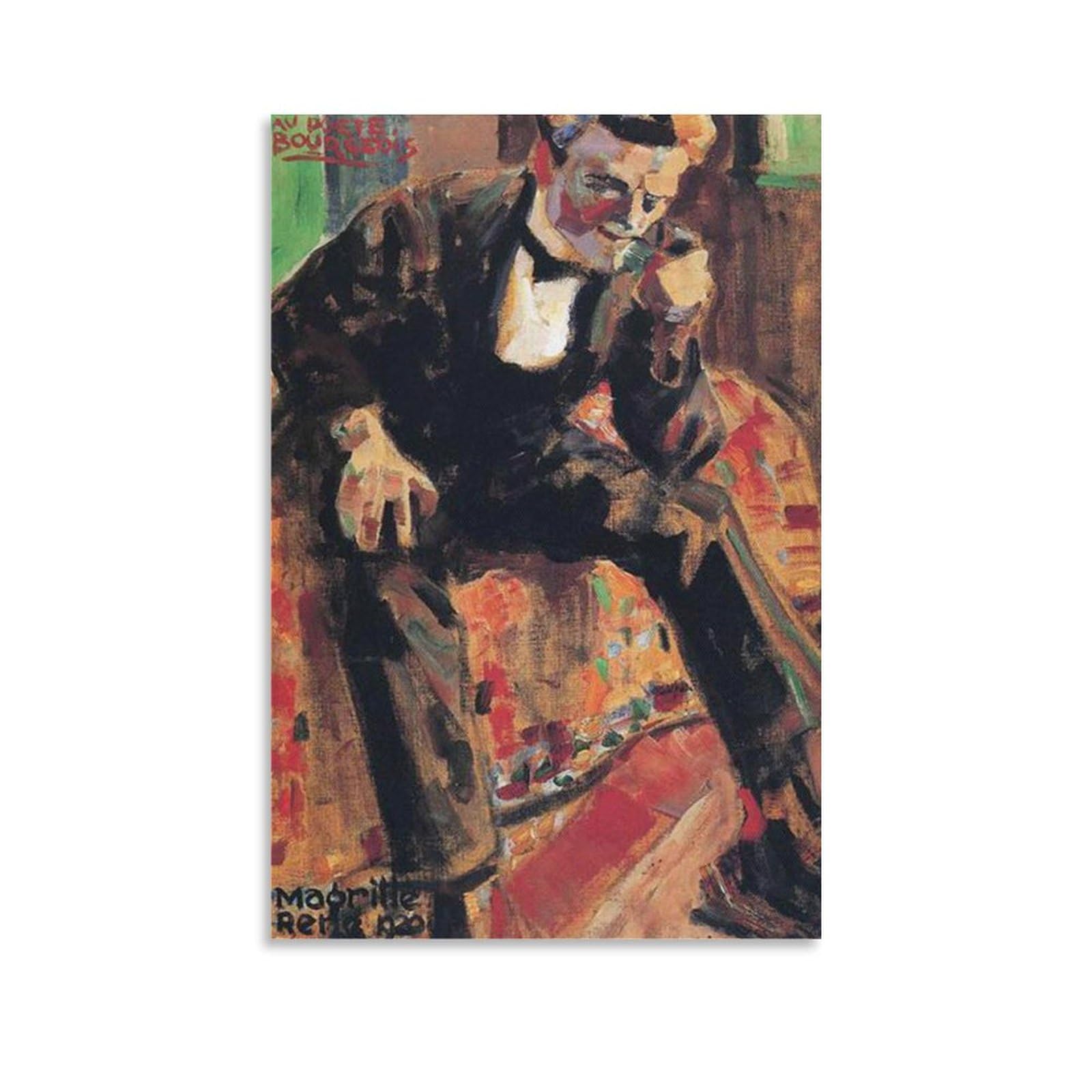 Portrait of Pierre Bourgeois Rene Magrit-te Poster Artworks Canvas Poster Room Aesthetic Wall Art Prints Home Modern Decor Gifts Framed-unframed 24x36inch(60x90cm)
