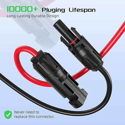 Miniatura 7 de Bateria Power Cable de carga solar a SAE de 10 AWG, conector solar de 19.7 in a conector SAE para paneles solares para cargar controlador con