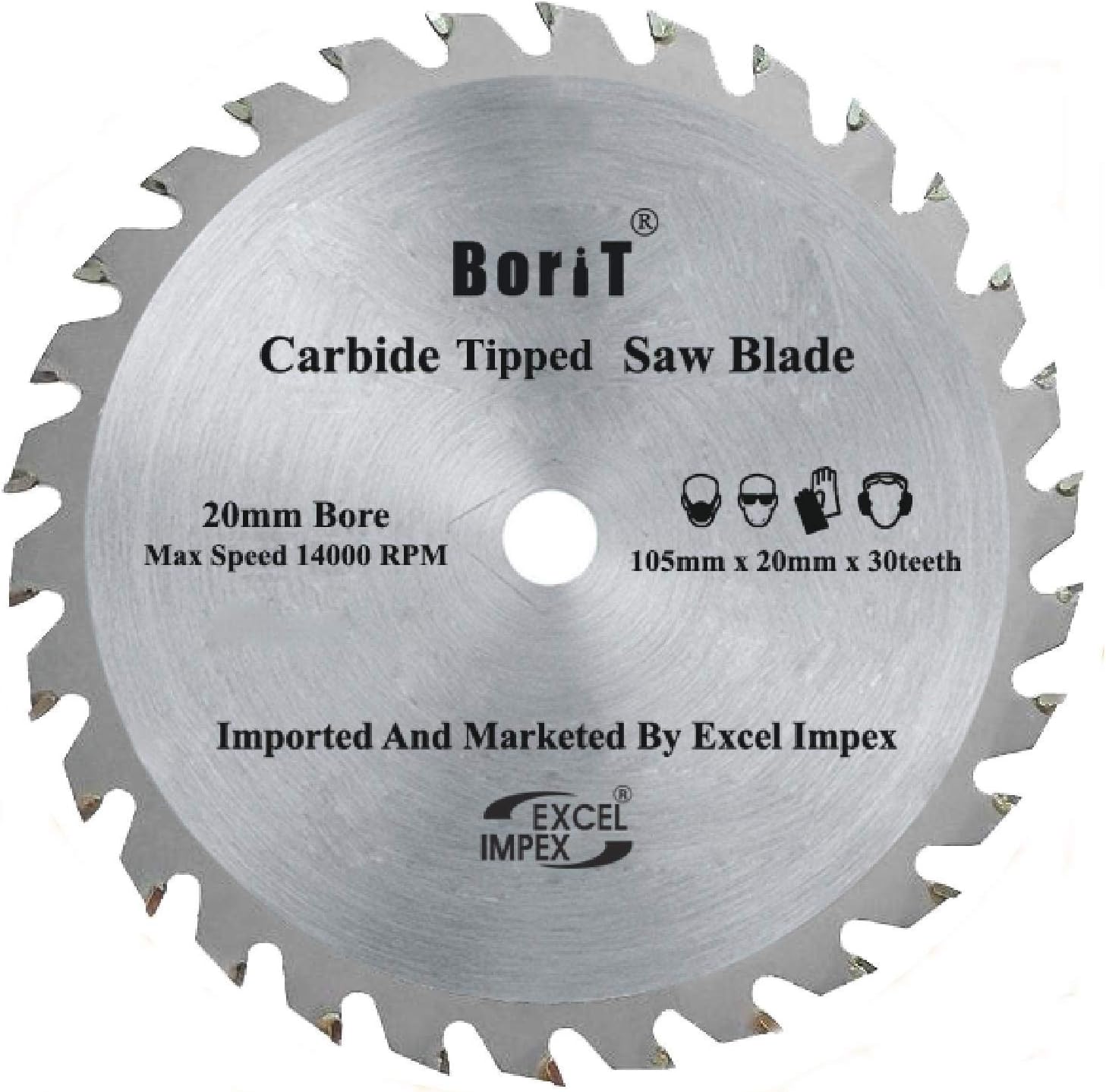 EXCEL IMPEX Borit Tungsten Carbide Tipped Circular Saw Blade for Cutting Wood (4", 30 Teeth)