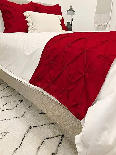 Miniatura 3 de HOME BEDDING COLLECTION Camino de cama plisado de 800 hilos 100 % algodón natural liso, bufanda decorativa de fácil cuidado, 1 camino de cama