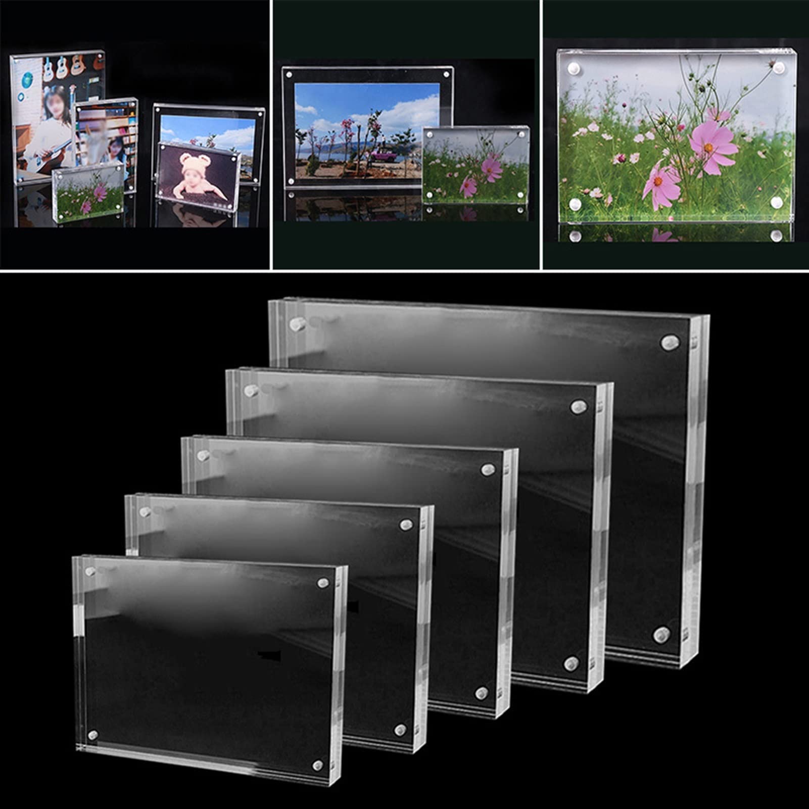 Cadre photo cadeau de Noël acrylique pour décoration de bureau