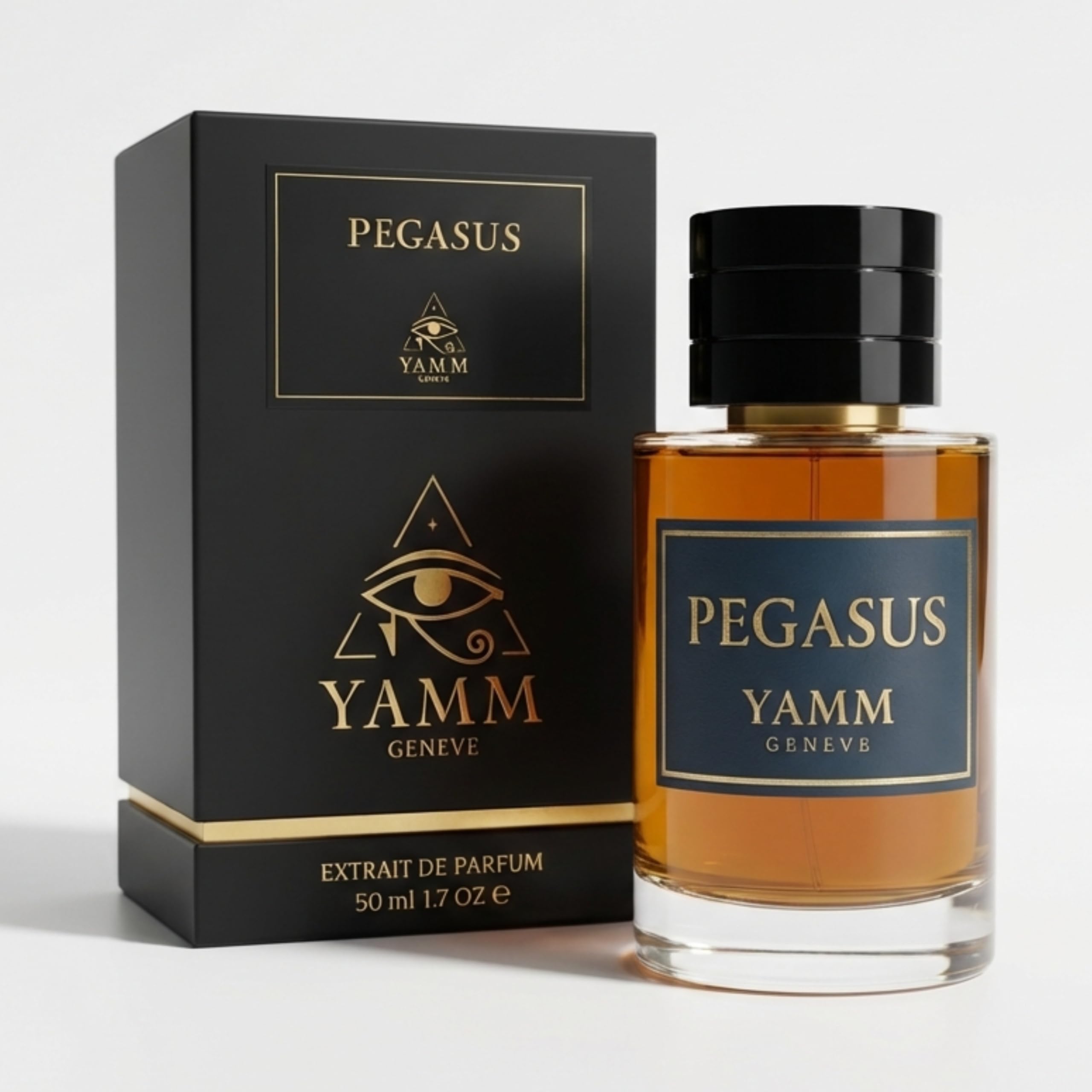 Pegasus – Extrait de Parfum Homme – Amande & Vanille – 50 ml | Accord floral amandé, crémeux et boisé, à la tenue durable, avec bergamote, lavande, jasmin, vanille et santal.