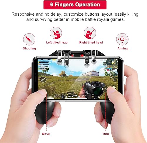 Miniatura 2 de DELAM Controlador de juegos móvil para iPhone y Android, controlador móvil Pubg Disparadores de teléfono para juegos, agarre de juegos, Joystick