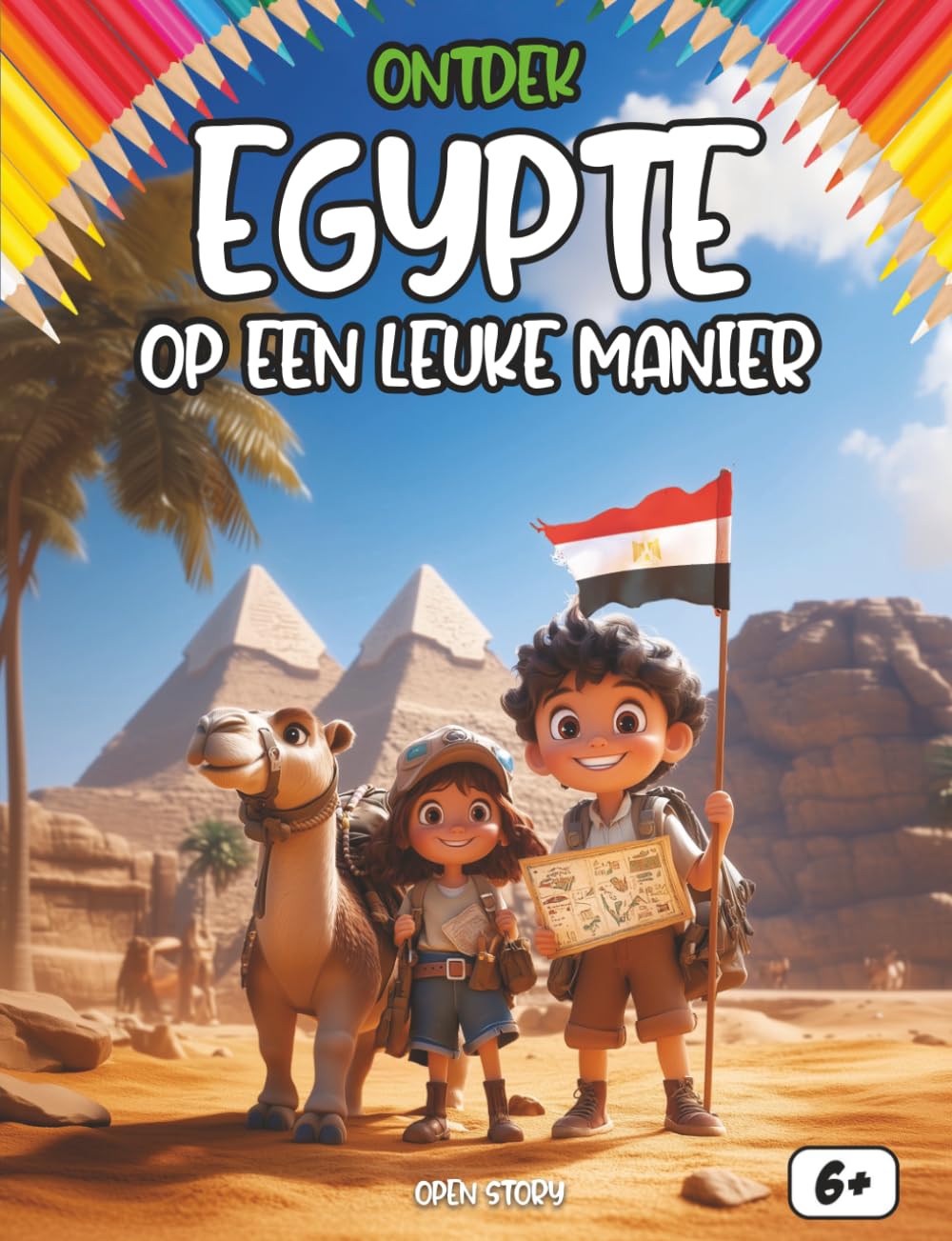 Ontdek Egypte op een leuke manier: Een educatief ontdekkingsboek voor nieuwsgierige kinderen met geschiedenis, cultuur, quizvragen en kleurplaten
