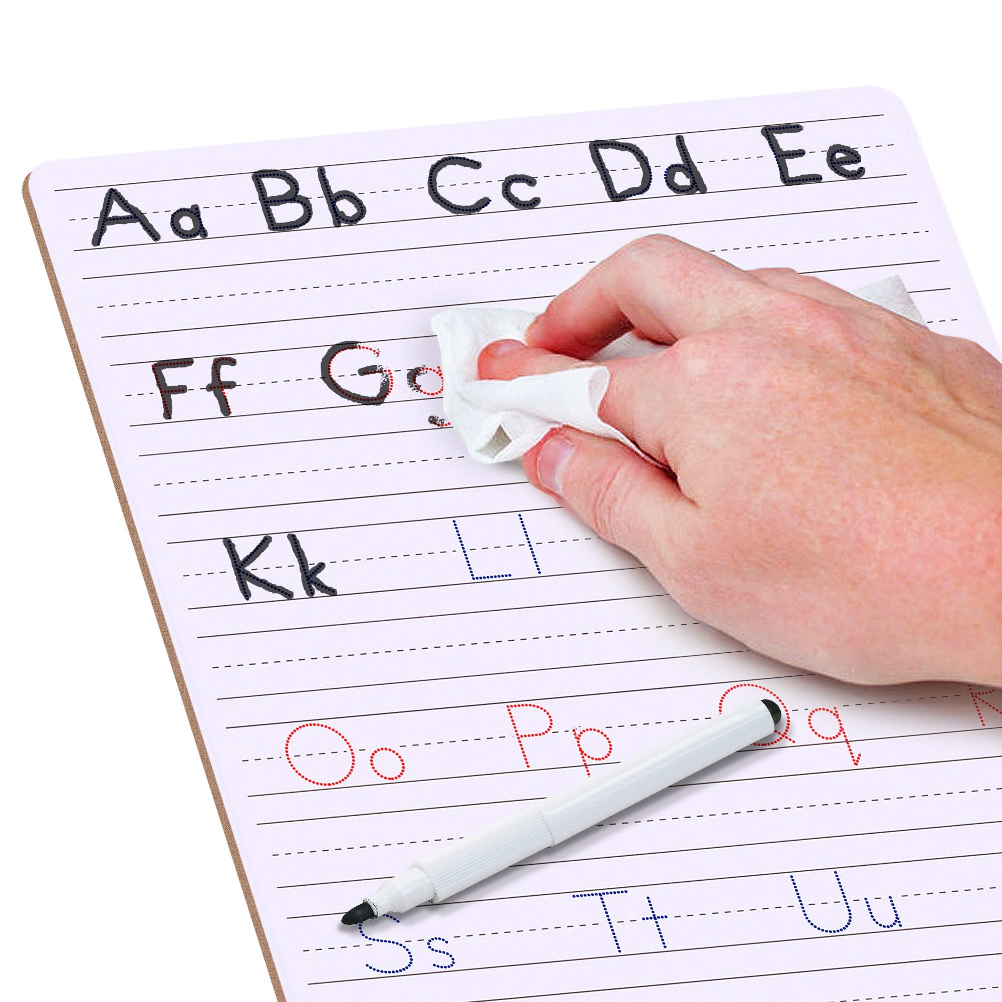 Paquete de 2 tablas de escritura a mano de borrado en seco para niños de 9 x 12 pulgadas, pizarra blanca para rastreo de letras para niños de 3 a 5 años, tarjetas de práctica del 8