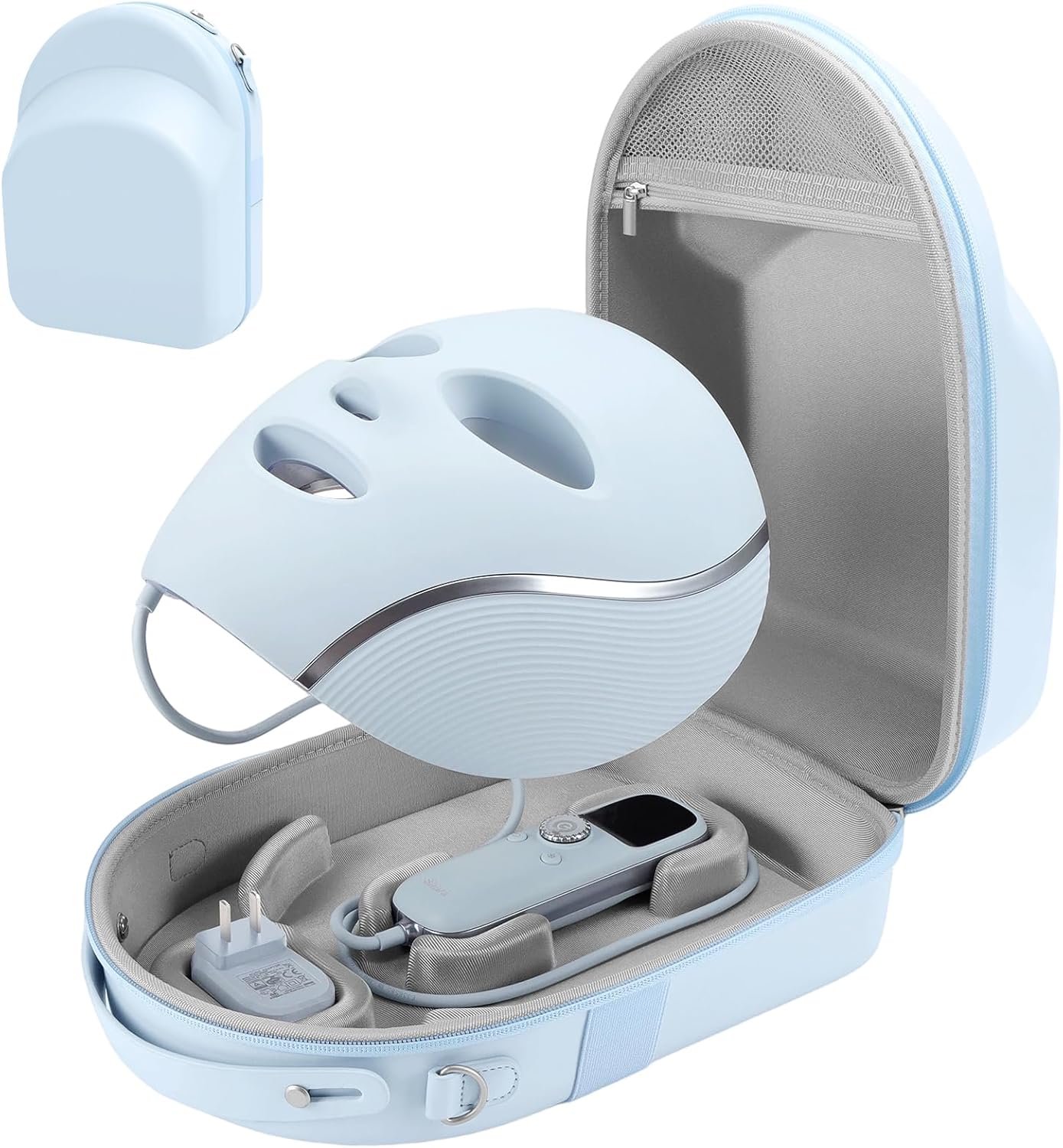 Face Mask Case Compatible with Shark CryoGlow LED Face Mask, Detachable Molded Fixed Grooves & Shock-Absorbing EVA Lining, Hard Shell Protective with Handle & Adjustable Shoulder Strap(Case Only) Face Mask Case Compatible with Shark CryoGlow LED Face Mask, Detachable Molded Fixed Grooves & Shock-Absorbing EVA Lining, Hard Shell Protective with Handle & Adjustable Shoulder Strap(Case Only)