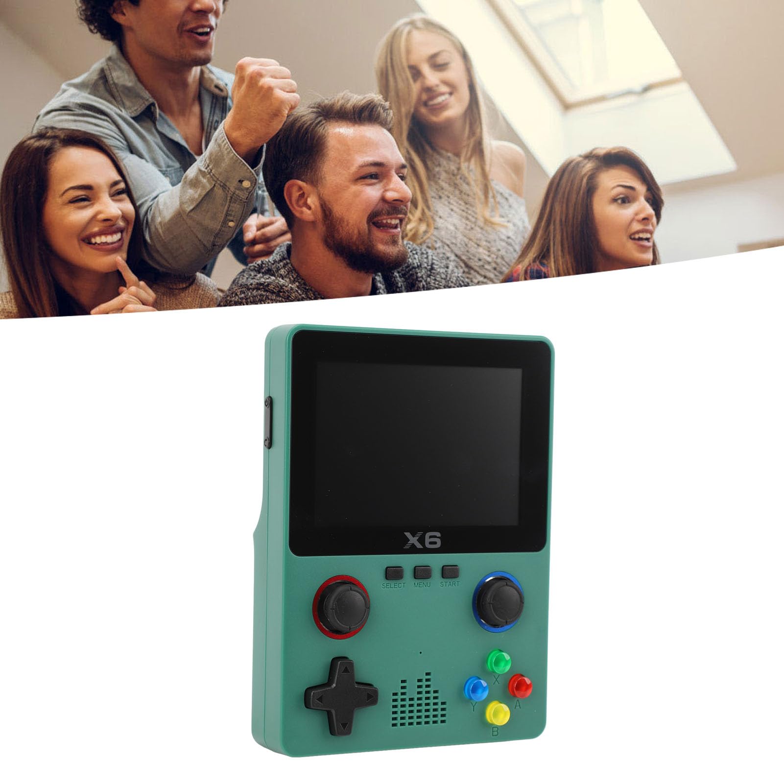 AMONIDA Console da Gioco retrò con Schermo IPS da 3,5" e Batteria da 2000 MAh per il Divertimento dei Giocatori Adulti con Scheda di Memoria da 32 GB (GREEN)