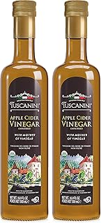Tuscanini Italian Organic Unfiltered Apple Cider Vinegar with the Mother, 16.9oz (2 Pack) Premium Italian Quality, Certifi...