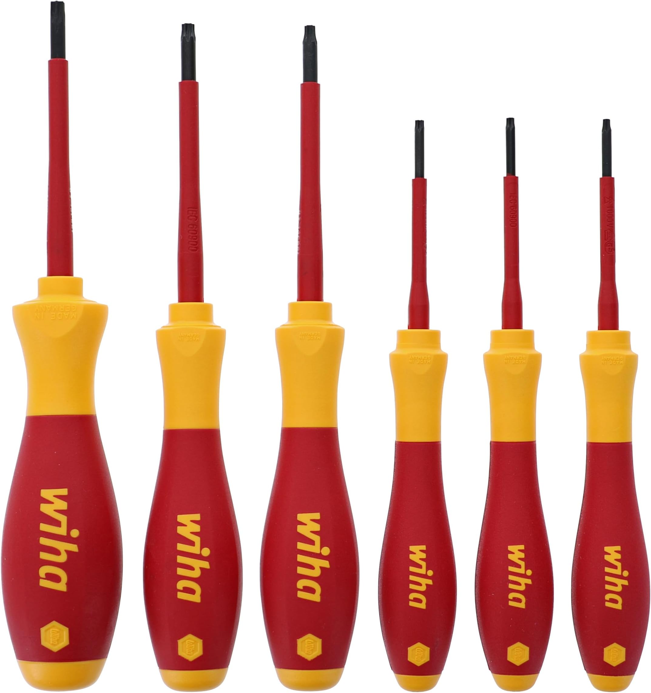 WIHA 32590 Torx Screwdriver Set with SoftFinish Handle 1000 Volt 6 Piece
