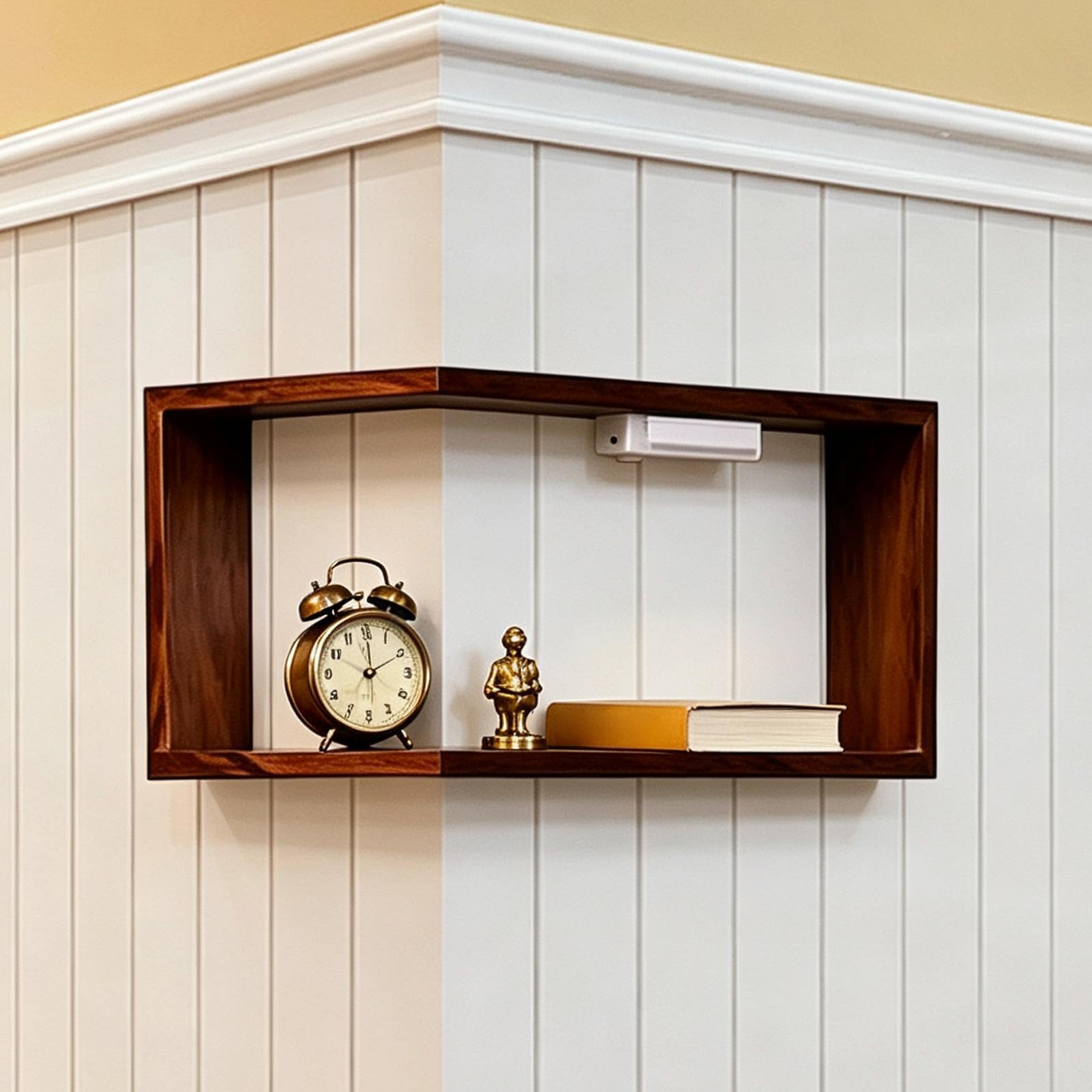 Mensole Angolari Sospese Organizer a forma di L con LED | Scaffale Angolare Flottante Per Soggiorno Camera Piante Foto Libri Ufficio