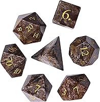 Vista 21 de UDIXI Juego de dados de vidrio prisma, 7 dados de vidrio arcoíris esmerilado para juegos de mesa RPG (prisma arenado)