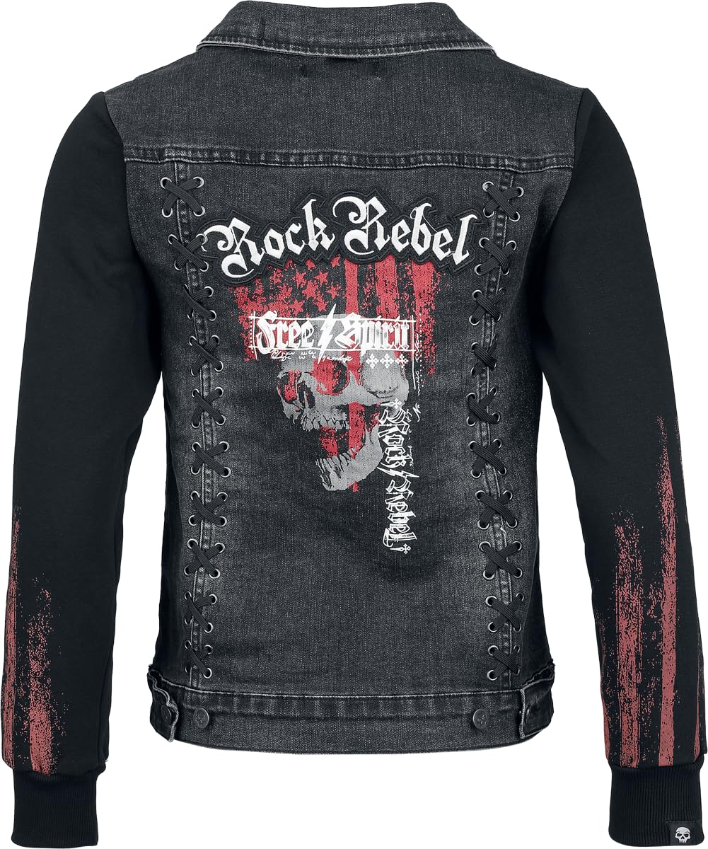 Rock Rebel by EMP Damen schwarze Kapuzenjacke mit Schnürdetails