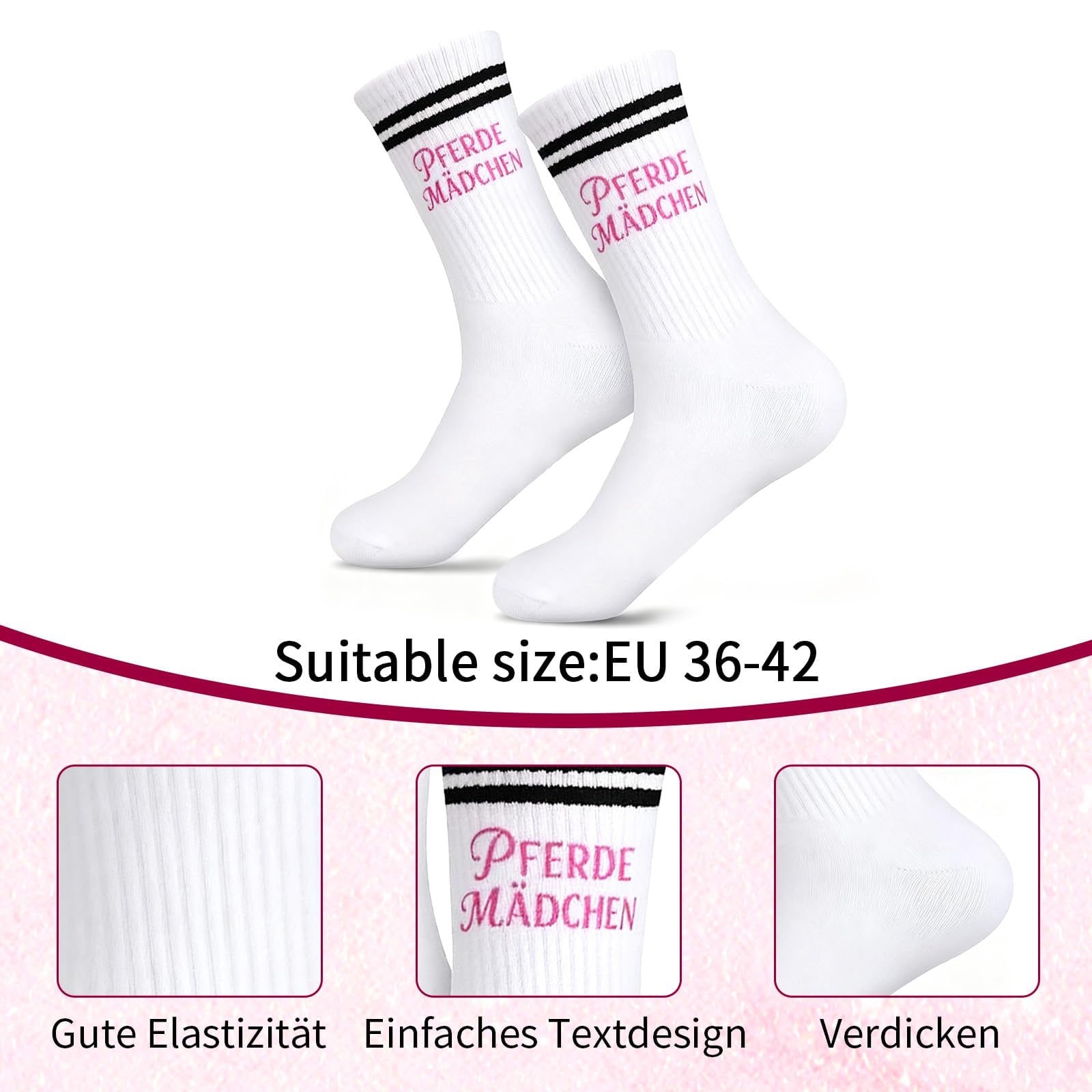 Pferde Mädchen Geschenk, Niedliche Socken Mädchen 36-42 Mit Pferde Geschenke Für Mädchen, 2er Set Mit Socken Und Schlüsselanhänger, Ideal Als Geburtstags- Oder Weihnachtsgeschenk