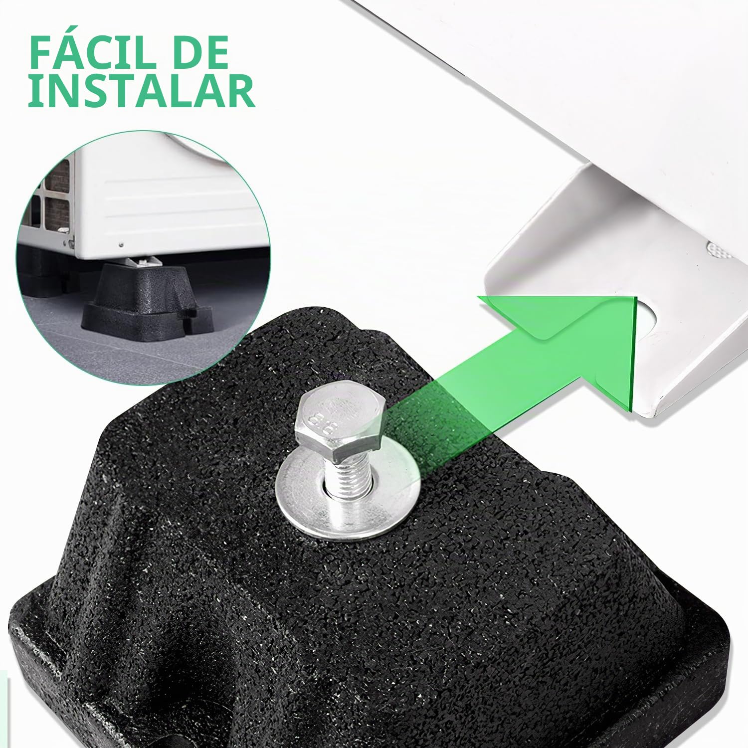 Aislador de Vibración de Goma 4PCS 120 x 120 x 65 mm Base amortiguadora para Aire Acondicionado Externas Pesadas 150kg
