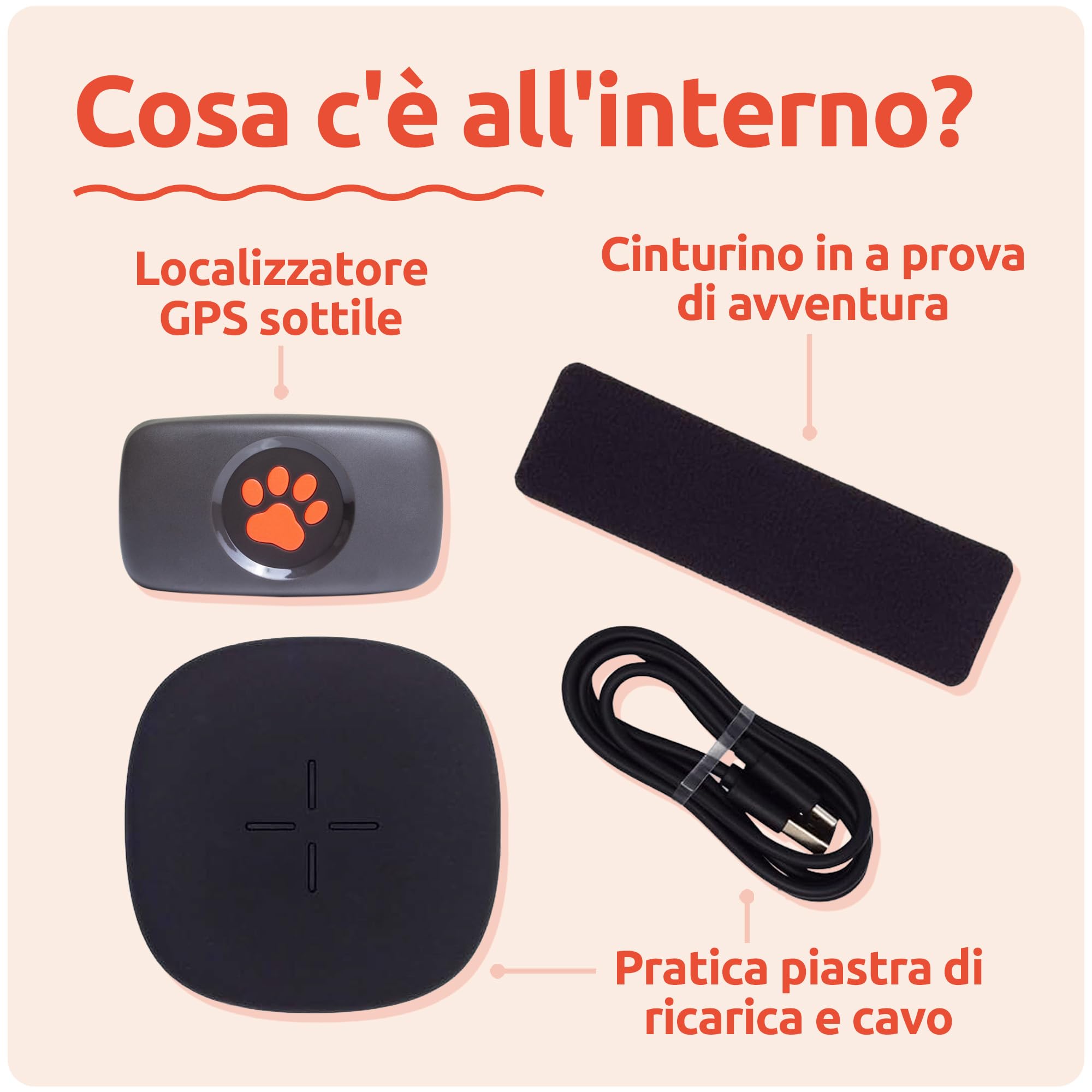 PitPat Localizzatore GPS per cani senza abbonamento, Rosso