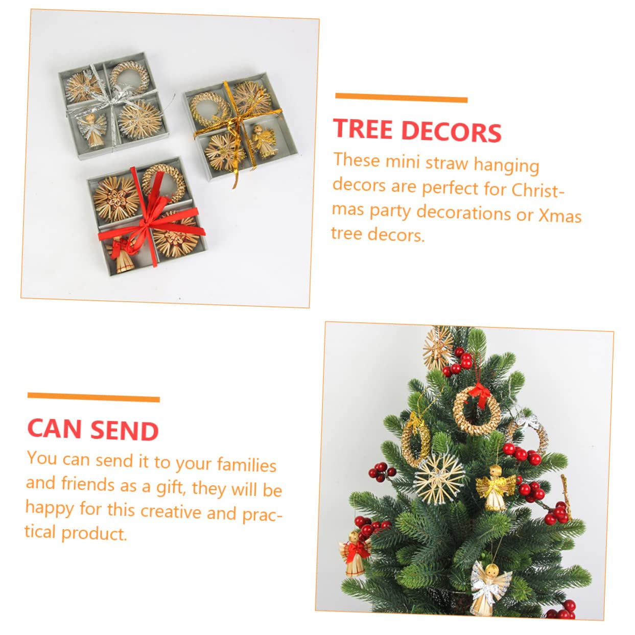 OUNONA 12sätze Teiliges Weihnachtsdeko Aus Festliche Für Weihnachtsbaum Edle Weihnachts-Pendants Für Stimmungsvolle Raumgestaltung